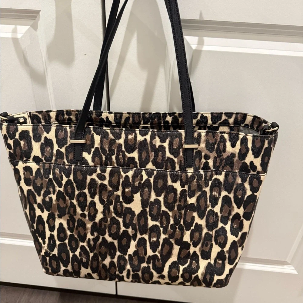 Kate Spade Leopard Print Tote Bag with Sturdy Black Straps